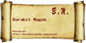 Barabit Magda névjegykártya